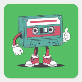 Kassettenrekorder Quadratischer Aufkleber
