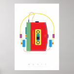 Kassettenspeicher | Pop Art Poster 70er 80er | Ang<br><div class="desc">"Musik hat kein Ablaufdatum" Retro-Poster aus den 60er Jahren des 70er Jahren - Minimalistischer Cassette Tape Player Walkman. Sieht fantastisch aus in einem schwarzen Rahmen. Folgen Sie mir auf Instagram oder Facebook oder abonnieren Sie Updates auf TakaraBeech.com ... Ich hätte Liebe, mich mit dir zu verbinden. Teilen Sie Ihr neues...</div>