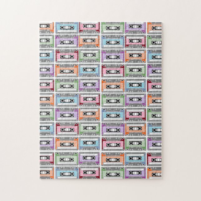 Kassettentonbänder Retro-Muster Puzzle (Vertikal)
