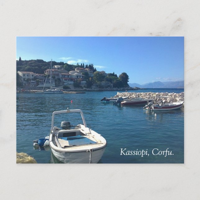 Kassiopi, Korfu. Postkarte (Vorderseite)