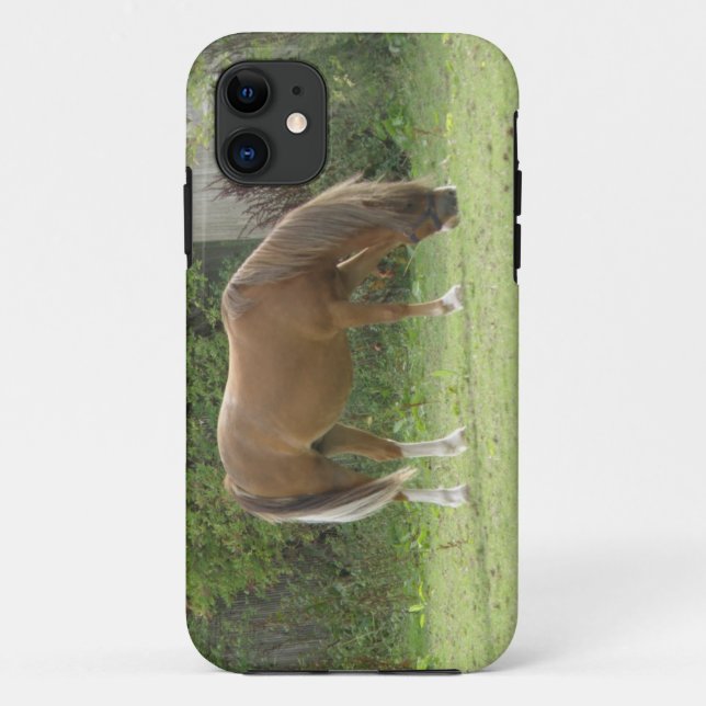 Kastanie Brown Horse Grazing iPhone Case (Rückseite)