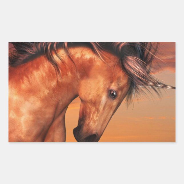 Kastanie-Einhornkleber Rechteckiger Aufkleber (Vorderseite)
