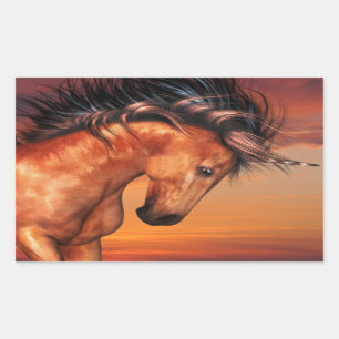 Kastanie-Einhornkleber Rechteckiger Aufkleber
