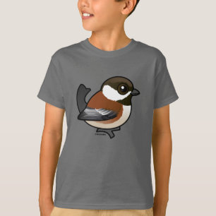 Kastanie-unterstützter Chickadee T-Shirt