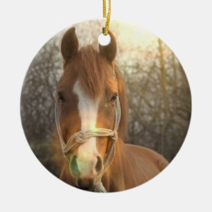 Kastanien-arabische Pferdeverzierung Keramikornament