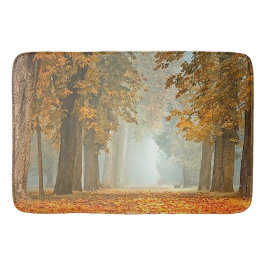 Kastanien Baumweg im Herbst Duschvorhang Badematte