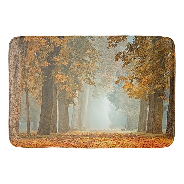 Kastanien Baumweg im Herbst Duschvorhang Badematte (Vorderseite)