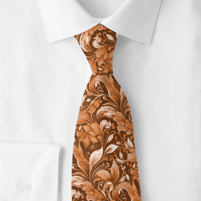 Kastanien-Botanik-Batik Krawatte (Von Creator hochgeladen)