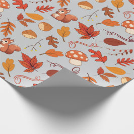 Kastanien, Eichhörnchen Nahtlose Herbstumpfpapier Geschenkpapier