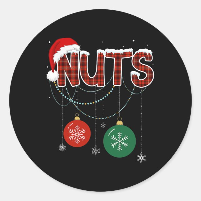 Kastanien Matching Family Fun Paare Brustkerne C Runder Aufkleber (Vorderseite)