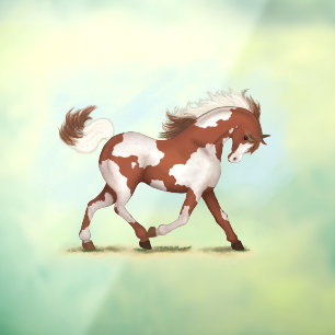 Kastanien Overo Skewbald Horse Decal Fensteraufkleber