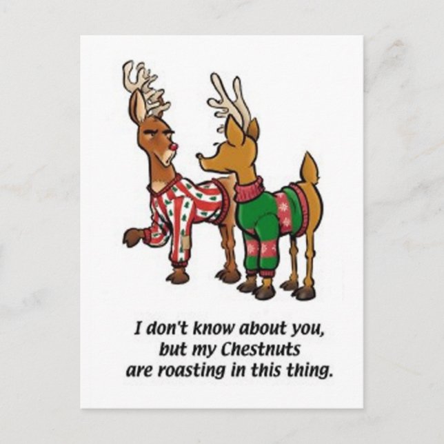 Kastanien Rösten Postkarte (Vorderseite)