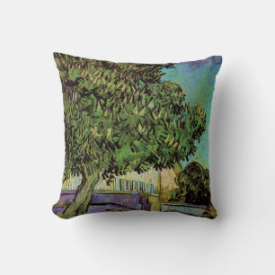 Kastanienbaum in Blüte von Vincent van Gogh Kissen