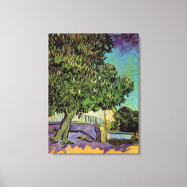 Kastanienbäume in Blossom, Vincent van Gogh. Leinwanddruck (Vorderseite)