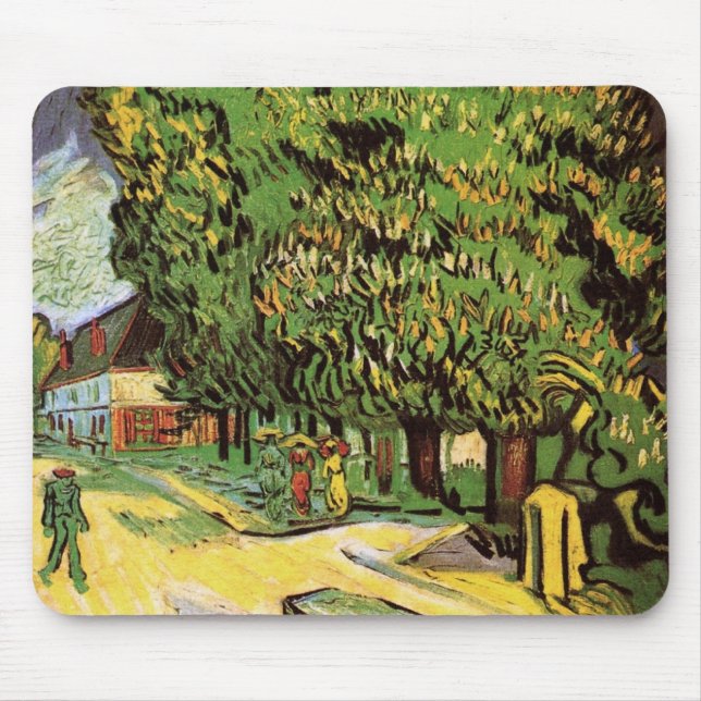 Kastanienbäume in Blossom von Vincent van Gogh Mousepad (Vorne)