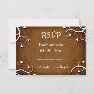 Kastanienbraun Hochzeit im Herbst RSVP CARD