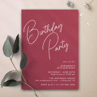 Kastanienbraun | Moderne Typografie Burgundy Red B
