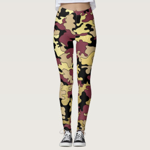 Kastanienbraun u. GoldCamouflage-Leggings Leggings