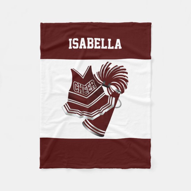 Kastanienbraune Cheerleader-Fleece-Decke Fleecedecke (Vorderseite)