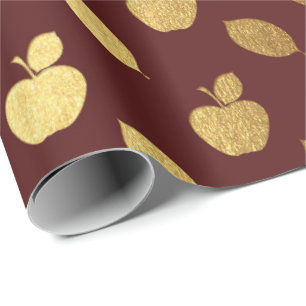 Kastanienbraune metallische Apple Frucht-Folie Geschenkpapier