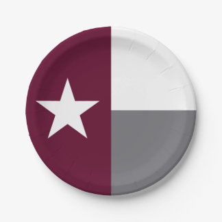 Kastanienbraune Texas-Flagge Pappteller