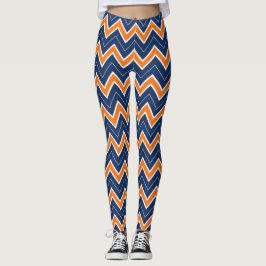 Kastanienbraune Zickzack Leggings