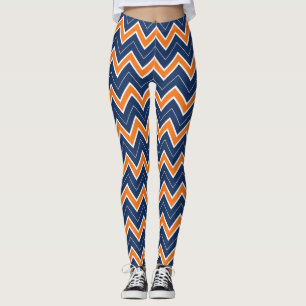 Kastanienbraune Zickzack Leggings