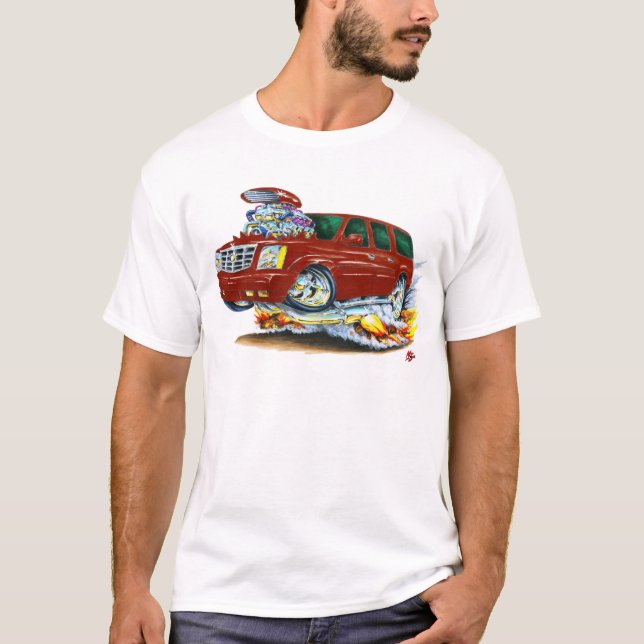 Kastanienbrauner LKW Cadillacs Escalade T-Shirt (Vorderseite)