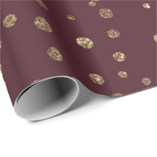 Kastanienbraunes Gold Burgunders Stripes Geschenkpapier
