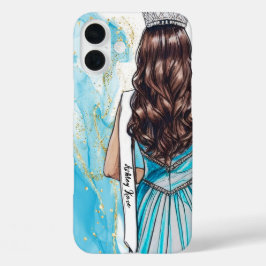 Kastanienbraunes Pageant-Porträt mit individuellem iPhone 16 Plus Hülle