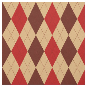 Kastanienbraunes Rot und TAN-Rauten-Muster Stoff