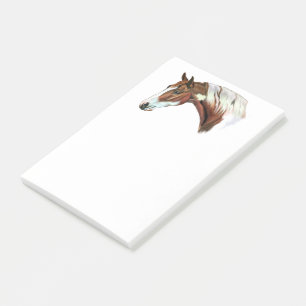 Kastanienbraunes Tovero Paint Horse Western-Reitku Post-it Klebezettel