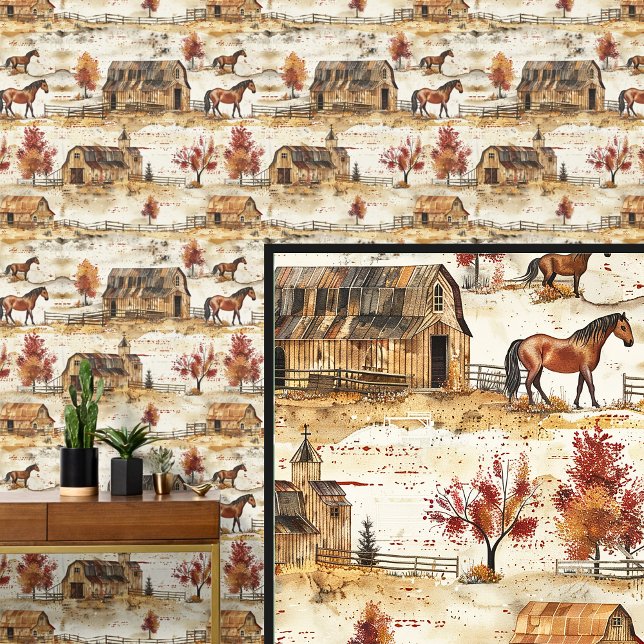 Kastanienbrown Horn Herbst Ranch Tapete (Von Creator hochgeladen)