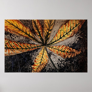 Kastanienleaf von Julie de Graag - Retro Floral Poster