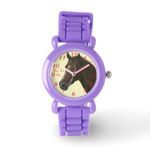 Kastanienmatte Pferdeportrait Pferdekunst Malerei Armbanduhr