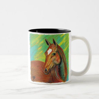 Kastanienpferd Art Zweifarbige Tasse