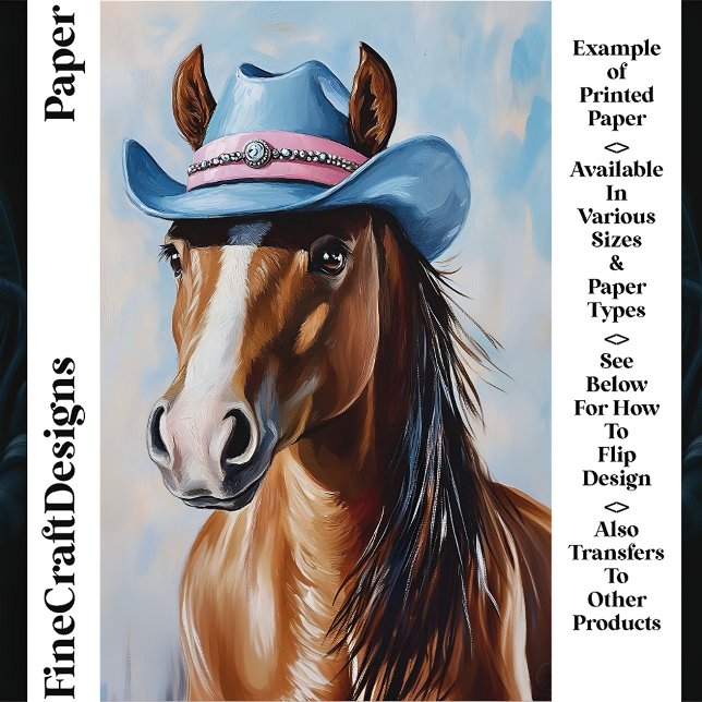 Kastanienpferd Blue Cowboy Hat CS8 Handpapier (Von Creator hochgeladen)