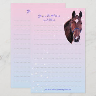 Kastanienpferd mit White Star Schreibpapier Briefpapier