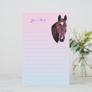 Kastanienpferd mit White Star Schreibpapier Briefpapier