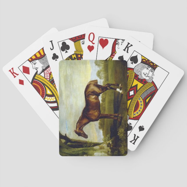 Kastanienrutsche in einer Landschaft (George Stubb Spielkarten (Rückseite)