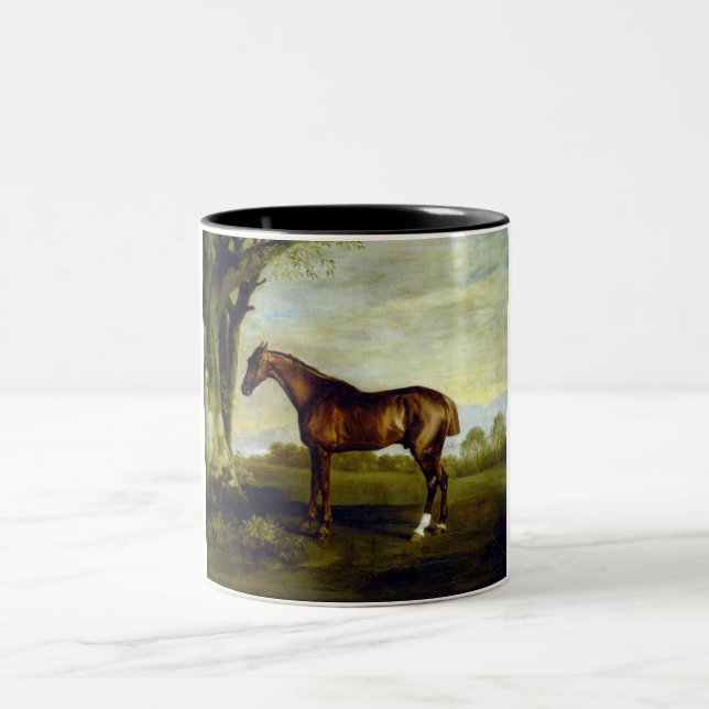 Kastanienrutsche in einer Landschaft (George Stubb Zweifarbige Tasse (Mittel)
