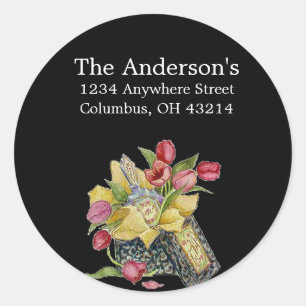 Kästchen für antike/Vintage Blume Runder Aufkleber