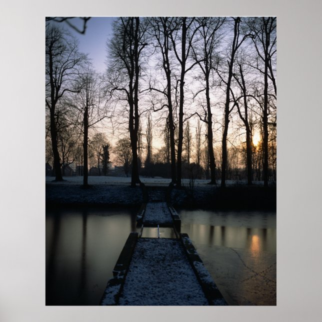 Kasteel Moat Sunset 1 Poster (Vorne)