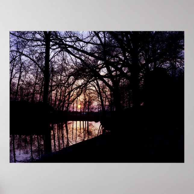 Kasteel Moat Sunset 2 Poster (Vorne)