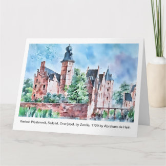 KASTEEL WESTERVELT 1729 A. de Haen drawing. card Karte