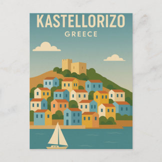 Kastellorizo Griechenland Vibrannt minimalistisch Postkarte