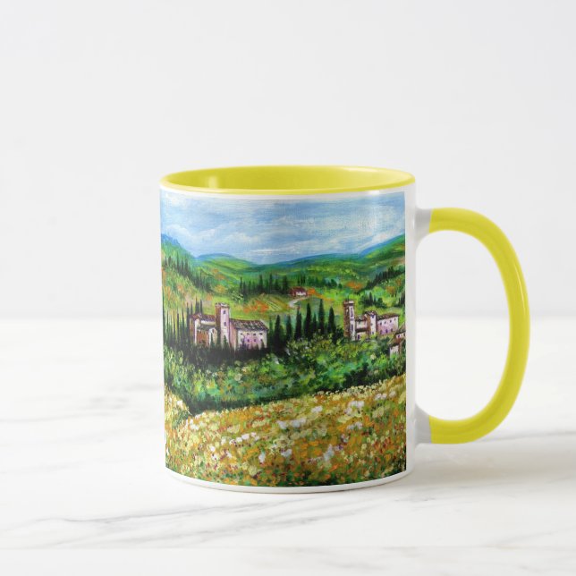 KASTEN IN DER LANDSCHAFT CHIANTI,GELBE BLUME TASSE (Rechts)