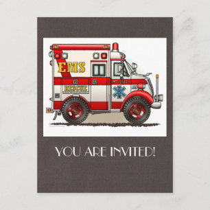 Kasten-LKW-Krankenwagen Einladung