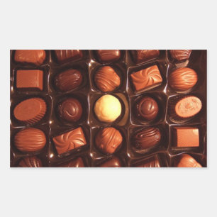 Kasten Schokoladen-rechteckige Aufkleber