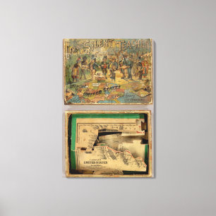Kasten zergliederte Karte, Vereinigte Staaten Leinwanddruck